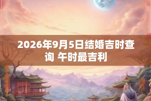 2026年9月5日结婚吉时查询 午时最吉利