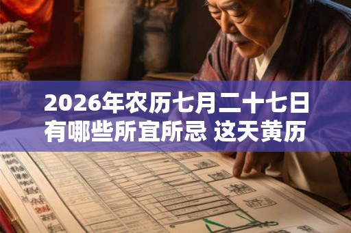 2026年农历七月二十七日有哪些所宜所忌 这天黄历查询