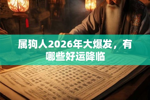属狗人2026年大爆发，有哪些好运降临