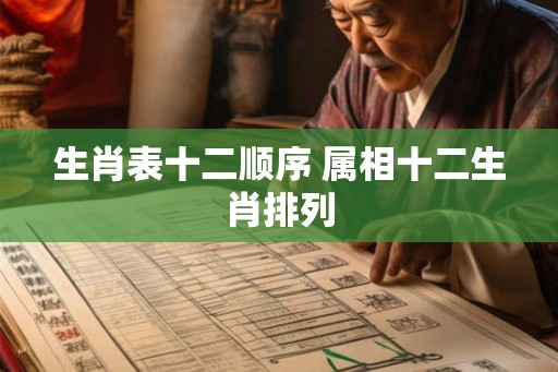 生肖表十二顺序 属相十二生肖排列
