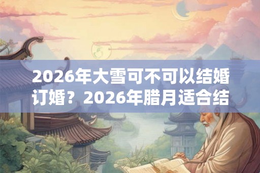 2026年大雪可不可以结婚订婚？2026年腊月适合结婚的吉日是哪天？