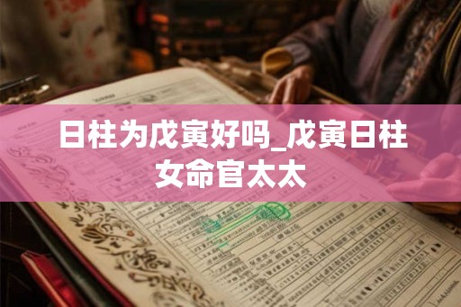 日柱为戊寅好吗_戊寅日柱女命官太太