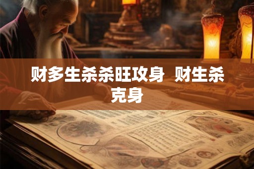 财多生杀杀旺攻身  财生杀克身