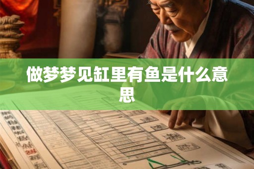 做梦梦见缸里有鱼是什么意思