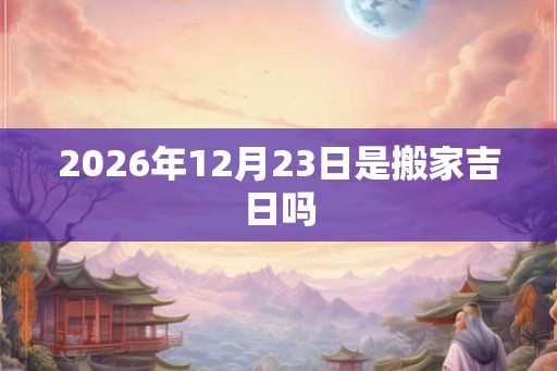 2026年12月23日是搬家吉日吗
