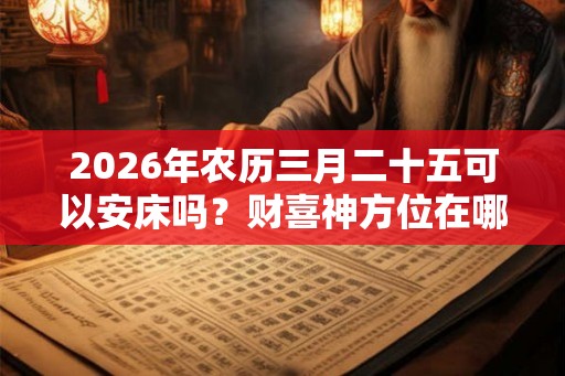 2026年农历三月二十五可以安床吗？财喜神方位在哪？