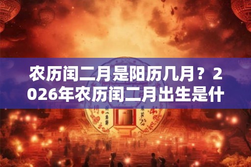 农历闰二月是阳历几月？2026年农历闰二月出生是什么命？