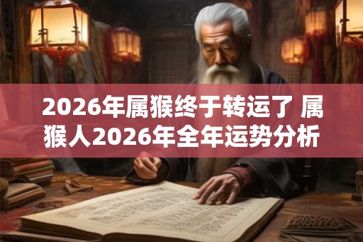 2026年属猴终于转运了 属猴人2026年全年运势分析