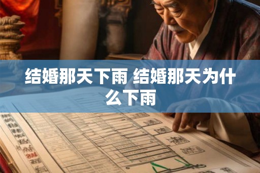 结婚那天下雨 结婚那天为什么下雨