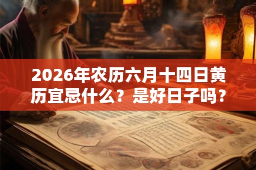 2026年农历六月十四日黄历宜忌什么？是好日子吗？