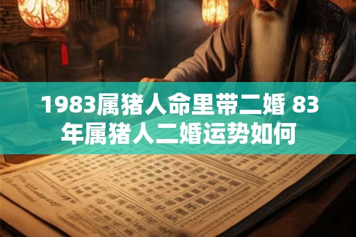 1983属猪人命里带二婚 83年属猪人二婚运势如何