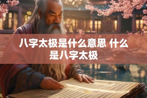 八字太极是什么意思 什么是八字太极 八字太极是什么意思 什么是八字太极
