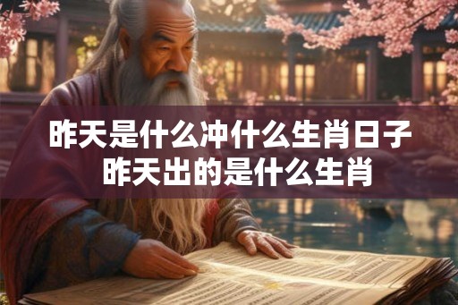 昨天是什么冲什么生肖日子  昨天出的是什么生肖