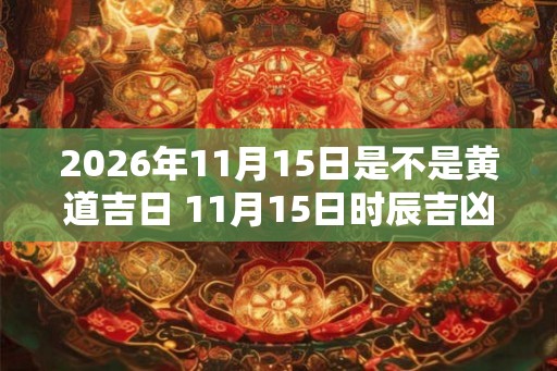 2026年11月15日是不是黄道吉日 11月15日时辰吉凶