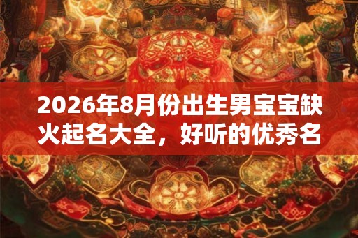 2026年8月份出生男宝宝缺火起名大全，好听的优秀名字