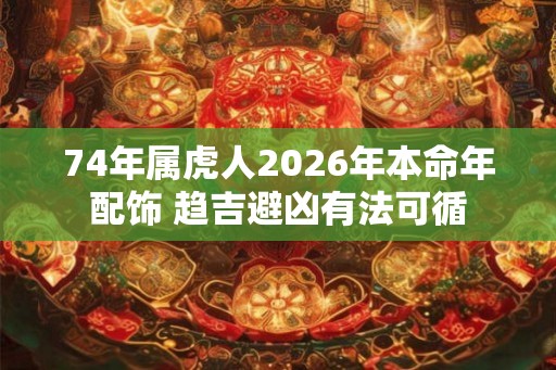 74年属虎人2026年本命年配饰 趋吉避凶有法可循