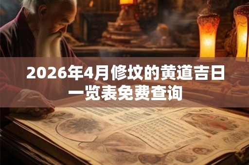 2026年4月修坟的黄道吉日一览表免费查询
