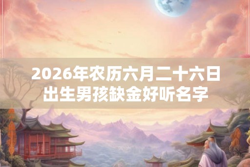 2026年农历六月二十六日出生男孩缺金好听名字 2026年农历六月二十六日出生男孩缺金好听名字