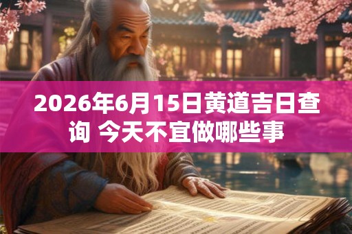 2026年6月15日黄道吉日查询 今天不宜做哪些事
