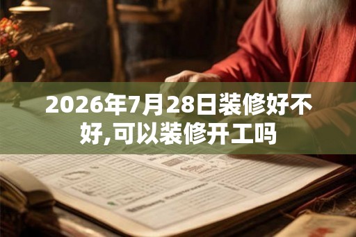 2026年7月28日装修好不好,可以装修开工吗