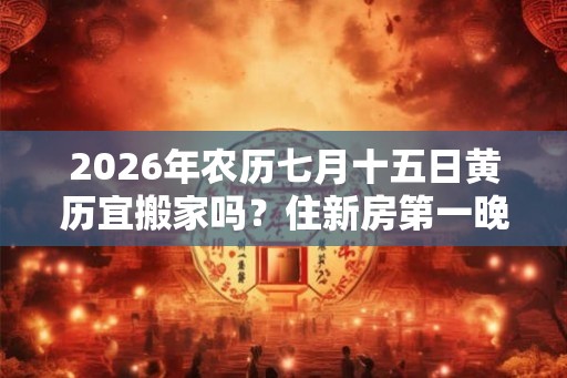 2026年农历七月十五日黄历宜搬家吗？住新房第一晚的禁忌