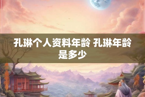 孔琳个人资料年龄 孔琳年龄是多少