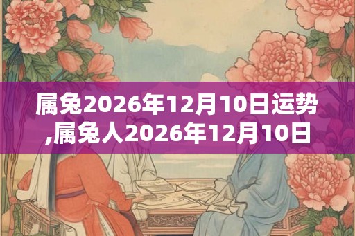 属兔2026年12月10日运势,属兔人2026年12月10日财运,生肖兔2026年12月10日运势