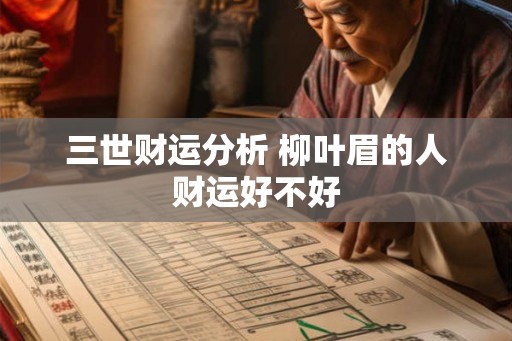 三世财运分析 柳叶眉的人财运好不好