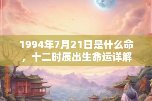 1994年7月21日是什么命，十二时辰出生命运详解