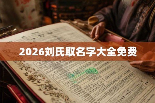 2026刘氏取名字大全免费