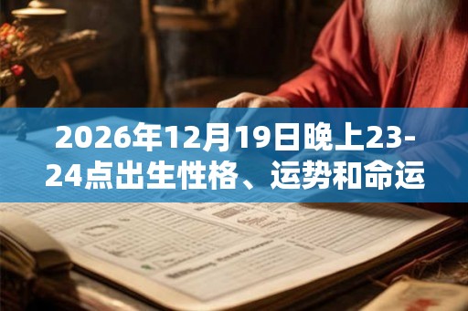 2026年12月19日晚上23-24点出生性格、运势和命运