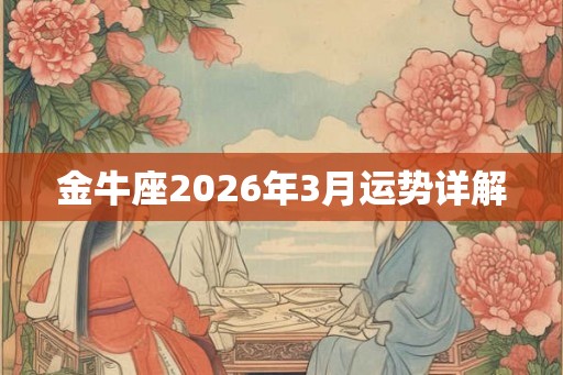 金牛座2026年3月运势详解