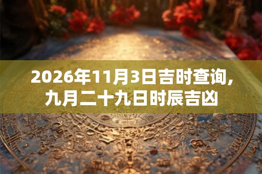 2026年11月3日吉时查询,九月二十九日时辰吉凶