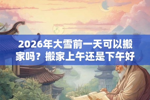 2026年大雪前一天可以搬家吗？搬家上午还是下午好？