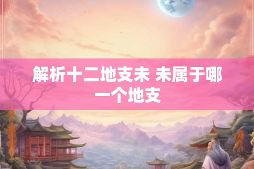 解析十二地支未 未属于哪一个地支