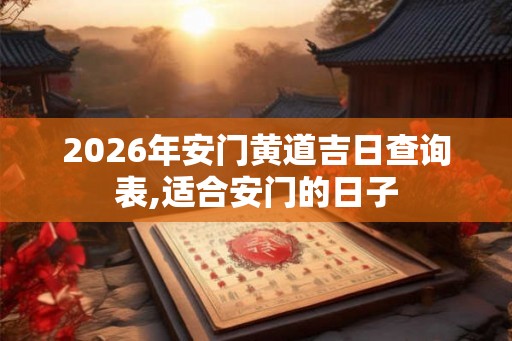 2026年安门黄道吉日查询表,适合安门的日子