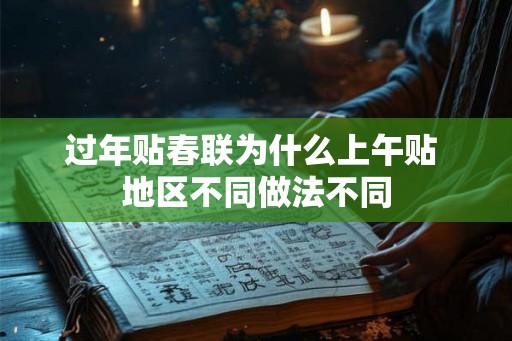 过年贴春联为什么上午贴 地区不同做法不同
