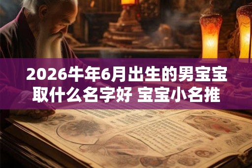 2026牛年6月出生的男宝宝取什么名字好 宝宝小名推荐