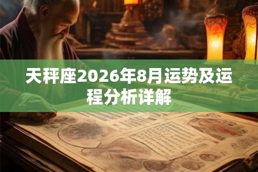 天秤座2026年8月运势及运程分析详解