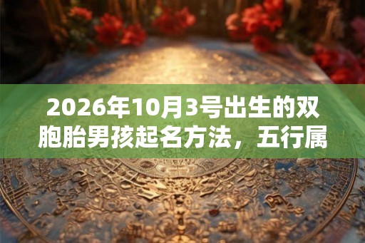 2026年10月3号出生的双胞胎男孩起名方法，五行属什么