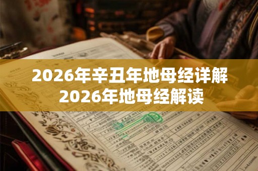 2026年辛丑年地母经详解 2026年地母经解读