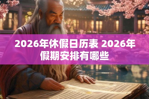 2026年休假日历表 2026年假期安排有哪些 2026年休假日历表 2026年假期安排有哪些