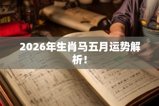 2026年生肖马五月运势解析！