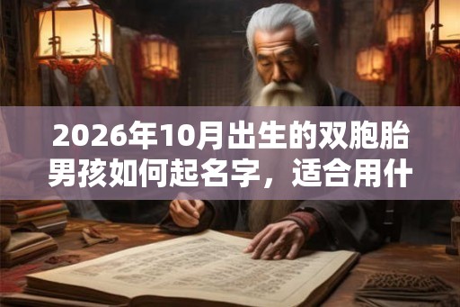 2026年10月出生的双胞胎男孩如何起名字，适合用什么字