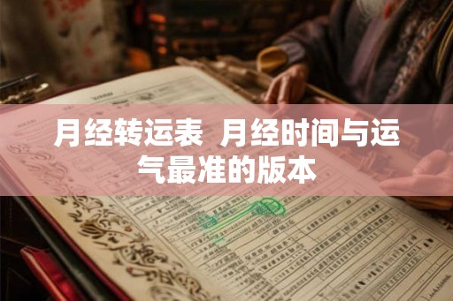 月经转运表 月经时间与运气最准的版本 月经转运表 月经时间与运气最准的版本