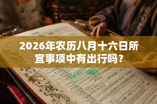 2026年农历八月十六日所宜事项中有出行吗？
