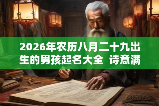 2026年农历八月二十九出生的男孩起名大全  诗意满满