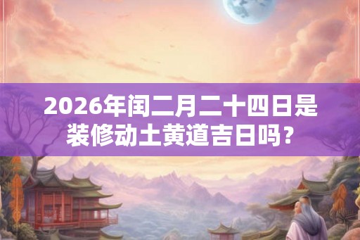 2026年闰二月二十四日是装修动土黄道吉日吗？