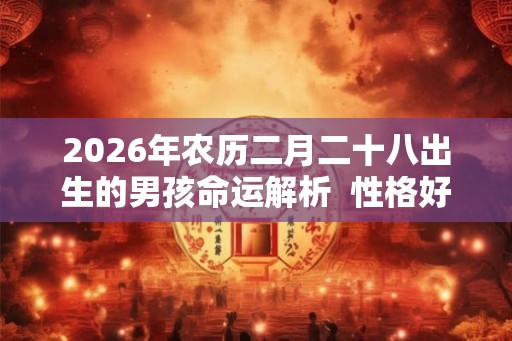 2026年农历二月二十八出生的男孩命运解析  性格好吗
