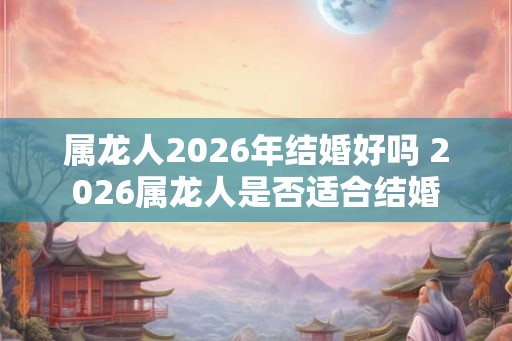属龙人2026年结婚好吗 2026属龙人是否适合结婚 属龙人2026年结婚好吗 2026属龙人是否适合结婚